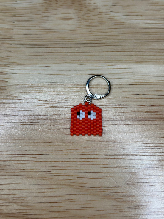 Pac Man Ghost - Beaded Stitch Marker