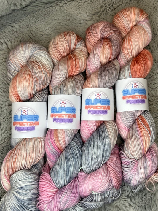 Peach and Daisy - Super Sock - 4 ply sock yarn